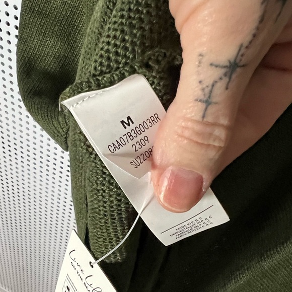 Cupshe Green Dolman Sleeve V-Neck Sweater Dress #59 - Picture 5 of 7